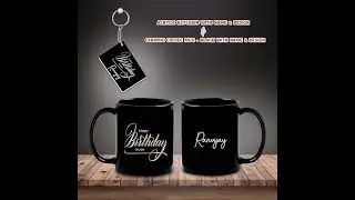 Black Patch Mug+Acrylic Key- Design 4