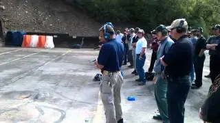 MAG40 class Instructors shooting from the 10 yard line in 3 kneeling positions.