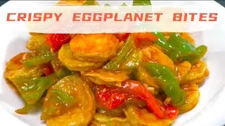 CRISPY EGGPLANET BITES in TANGY TOMATO SAUCE: Spicy Pepper STORM #chinesefood #easycooking