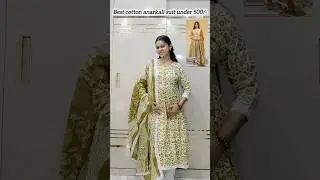 Best cotton anarkali suit in 500/-😍💓🛍️|Cotton anarkali suit haul #cottonsuit #anarkalisuits #haul