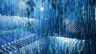 Very Heavy Rain on a Tin Roof to Sleep Immediately with Powerful Thunder Sounds Deep in the Forest⛈️