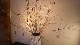 Foraged Natural Christmas decorations  - Seasonal DIY Twig Centerpiece