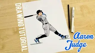 How to draw a baseball player Aaron Judge / How to draw New York Yankees baseball players