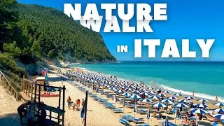 Relaxing NATURE Walk in ITALY, Marche (Sea Waves and Forest Sounds) | 4K, 60fps
