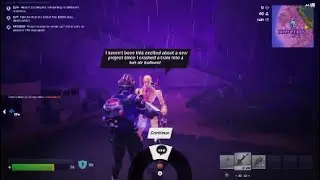 Talk to Dummy about the Battle Bus destruction | Fortnite Chapter 7 Season 1