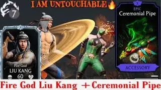 Fire God Liu Kang + Ceremonial pipe | FW Elder Tower Survivor Mode Gameplay | MK Mobile