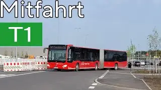 Mitfahrt | Mercedes-Benz Citaro C2 G | Linie T1 | Tesla Gigafactory - Fangschleuse, Bahnhof