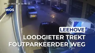 Loodgieter trekt foutparkeerder weg met spanband
