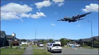 Retiring Royal New Zealand C-130H, one final landing at the old Wigram aerodrome, Christchurch, NZ