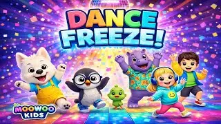 Freeze Dance 🧊 Move & Stop Song for Kids | MooWoo Kids