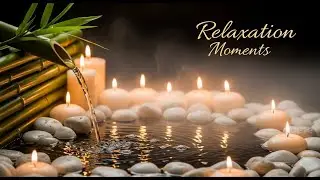 Calming Zen Rain Retreat Bamboo Fountain and Candle Glow for Relaxation Meditation and Sleep Peace