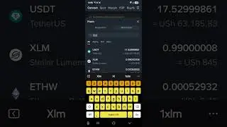 How to convert XLM to USDT on binance