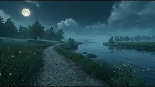 Dreamy Medieval Lofi &ndash; Moonlit Riverside Path to Relax & Fall Asleep