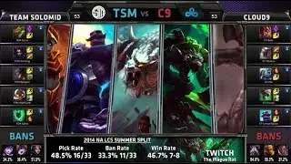 TSM (team Solomid) vs Cloud 9 | S4 NA LCS Summer split 2014 W4D1 | TSM vs C9 G1