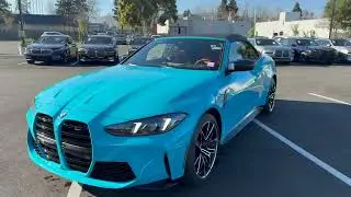 Introducing the 2025 M4 Competition xDrive Convertible in individual Miami Blue | 4K