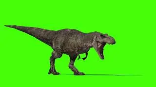 JURASSIC PARK T Rex roars and bites animation Royalty Free Green Screen Footage