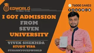 Vivek Shekhda | Admission From Seven University | Germany | Edworld Education |  #thankyouedworld |