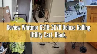 Review Whitmor 6318-2678 Deluxe Rolling Utility Cart, Black, Extra Large