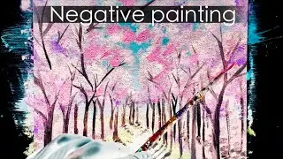 [Negative painting] cherry blossoms in bloom