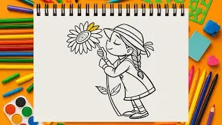 Relaxing Girl and Flower Colouring for Kids | Canvas of Colours 🎨🖌️