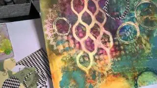 Working with Layers Over a Spray Ink Art Journal Background