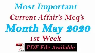 1st week may current affairs 2020 - weekly current affairs may 2020  - weekly current affairs 2020