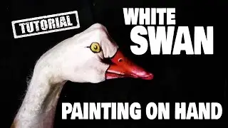 WHITE SWAN PAINTING ON HAND ||  MELUKIS ANGSA || Hand Art || BODY PAINTING