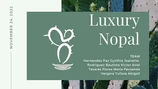 FINAL PROJECT'S TEAM # 9 VIDEO: LUXURY NOPAL