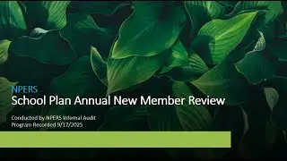 School Plan New Member Review -hosted by Internal Audit