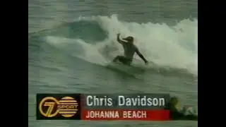 Surfing, Bells 1996 - Chris Davidson interview after beating Kelly Slater