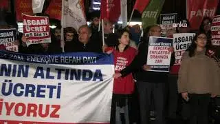 Asgari Ücret İnisiyatifi, asgari ücrete yapılan yüzde 27'lik artışı protesto ediyor/ İstanbul #Canlı