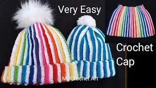 How to make Multicolor Crochet Caps मल्टीकलर क्रोसिया कैप in very easy method by MCA