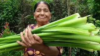 Healthy Village Foods ❤ Cooking Green Taro Stem in my Village by my Mom