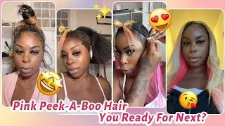 #ulahair 613 Blonde Hair Review💛Middle Part Quick Weave w/ Leave Out | Pink Peek-a-boo Hairstyle