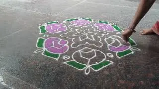 27 September 2025.beautiful.rangoli#15×8  dots#festivalrangoli
