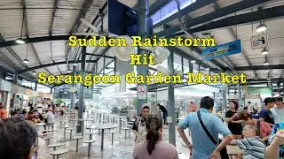 Serangoon Garden Market Lunch Vlog (19-April-25) Rainstorm⛈️ #singapore #tropicalrain #lunch #market