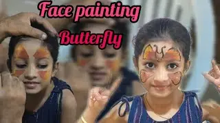 Beautiful face paint butterfly.  ഒരുപാട് നാളത്തെ ആഗ്രഹമായിരുന്നു. #face paint
