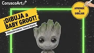 Dibujando a Baby Groot! (Paso a Paso) 🌳 - &iexcl;Papel Negro y L&aacute;piz Blanco!