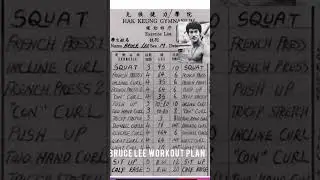 Bruce Lee Workout Plan...👌👌👌