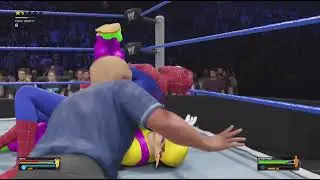 WWE 2K25: Wario vs. Spider-Man in Extreme Rules Match