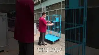 Heavy Duty Mesh Roll Cage Trolley with 6