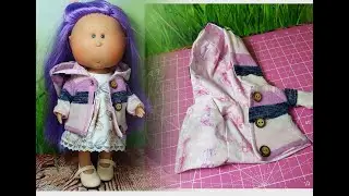 How to sew a jacket with lining for dolls 10-12'' Mia Rag Tilda Tutorial instruction❤️ Patterns