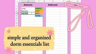 How to create a dorm essentials list using Excel