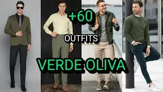 60 outfits con ropa de color VERDE OLIVA para hombre