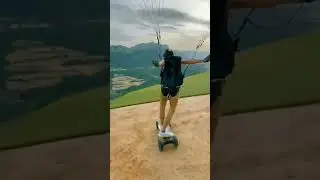 Cliffside Skating #Thrills #Adrenaline #Skateboard #Parachute #Edge #nature #sports #extreme