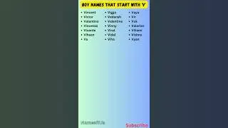 Boy Names That Start With &lsquo;V&rsquo; 👦 #shorts #babyboynames #viral #trending