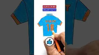 Virat Kohli Jersey 👕 Indian Cricket Jersey 👕 Drawing Easy Step By Step 👕 #drawing #cricket #shorts