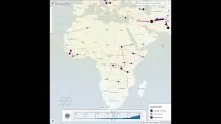 Flowmap Blue &ndash; flows of refugees in Africa over time UNHCR data