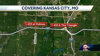 Major Traffic On I-435 Between Holmes And The Grandview Triangle