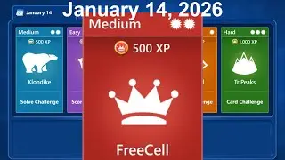 Microsoft Solitaire Collection - FreeCell January 14, 2026 - Medium / Mittel - Daily challenge